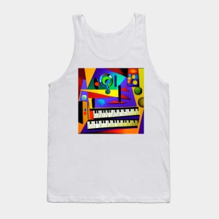 An abstract image of a piano keyboard can be a thought-provoking and visually striking representation of music and its many meanings. Tank Top